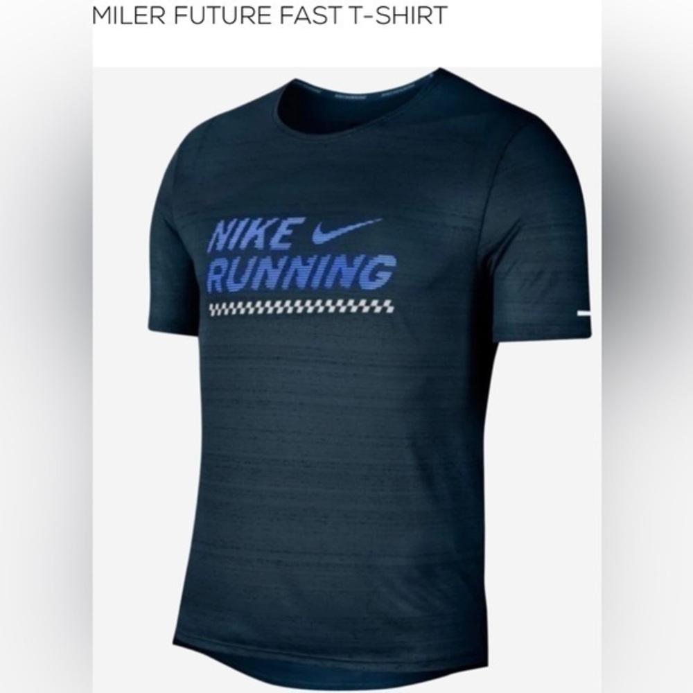 🕸️Nike Dark Blue Polyester Dri Fit Running T-shirt